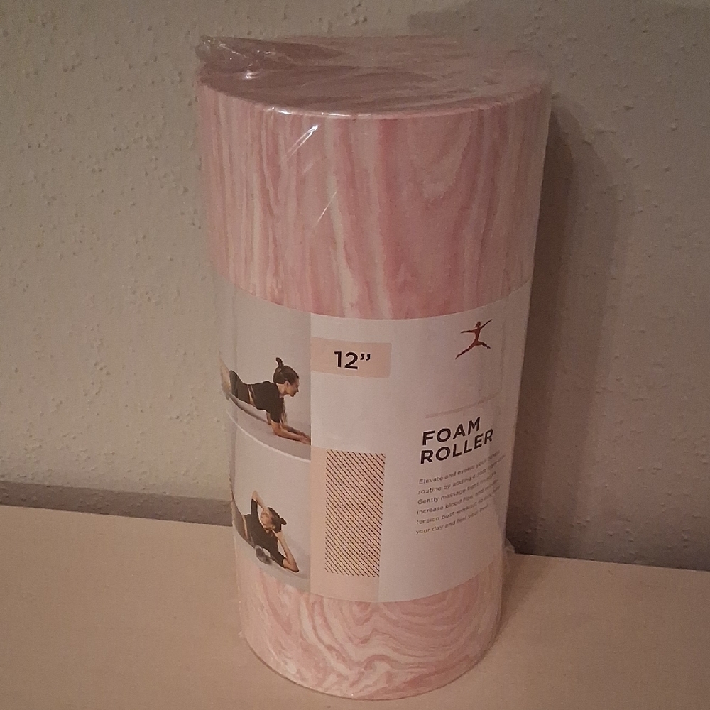 Pink Workout Foam Roller 12"